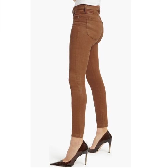 GOOD AMERICAN | Good Legs Burnt Caramel Brown Coated Jeans Women’s Size 15 - Picture 4 of 14